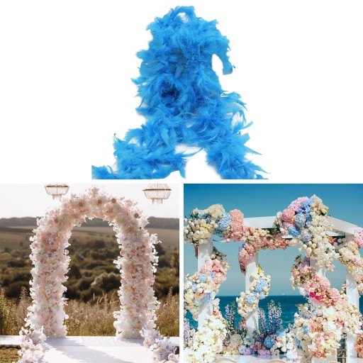 .Costume Boa Feather Boa for Dancing Wedding Blue
