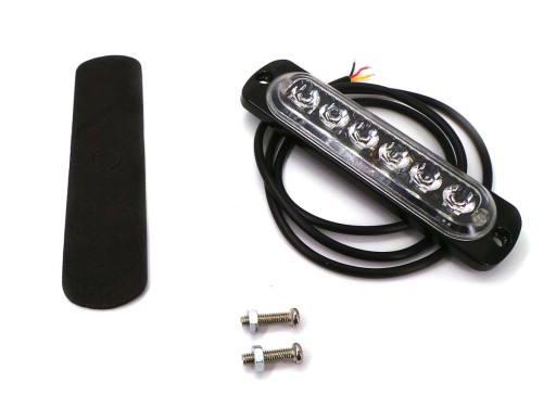 Lampa obrysowa strobo 6 LED 12V-24V, zielona mocna