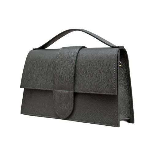 Сумка-сундук из натуральной кожи Grace Maxi Graphite