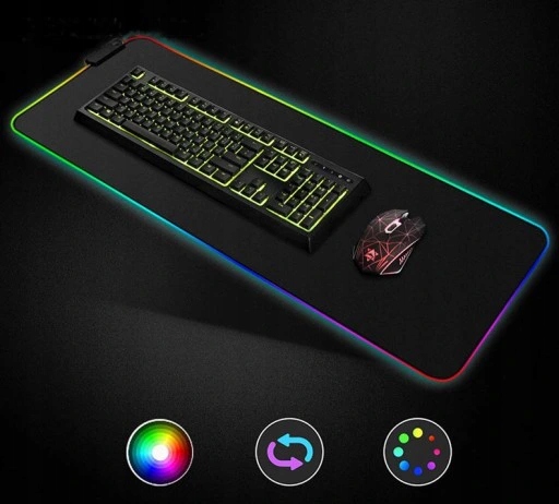 Коврик для игровой мыши со светодиодной подсветкой RGB, БОЛЬШОЙ XXL