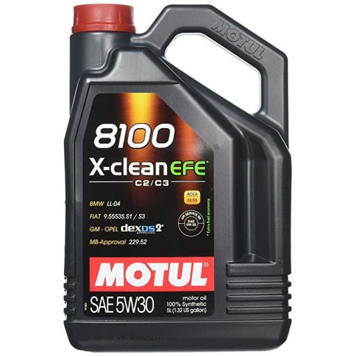 Motul 8100 X-Clean EFE 5W30 C2/C3 505.01 Dexos2 5L