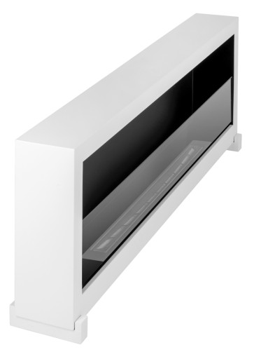 BIOKOMINEK S-Line 3D BOX z SZYBĄ 120 biały STOJĄCY