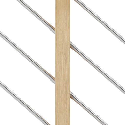 Balustrada barierka drewniana nierdzewna ND2 3m