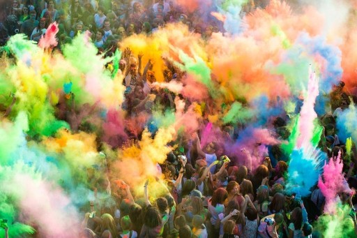 Разноцветный фестивальный микс цветов HOLI POWDER, безопасный, можно стирать, 70 г x 100 упаковок