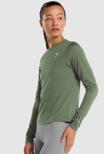 ФУТБОЛКА ЖЕНСКАЯ СПОРТИВНАЯ GYMSHARK, ЗЕЛЕНАЯ, S 1P3F
