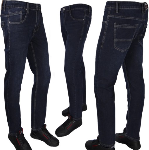 Spodnie Jeans obw. W34 dł. L32 SRL Męskie Rozciągliwe Granat Różne Rozmiary