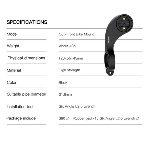 Переднее крепление для велосипеда Gopro Style IGPSPORT S80 MTB