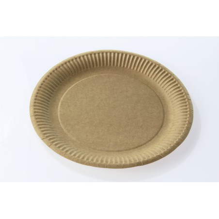 TALERZE PAPIEROWE ECO BIO BEŻOWE 24 CM 100 SZT