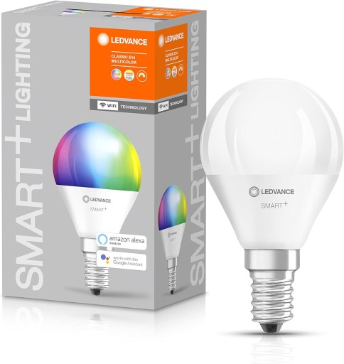 Żarówka LED, Ledvance Smart+ Lighting, RGB, E14 40 W, 2700–6500 K