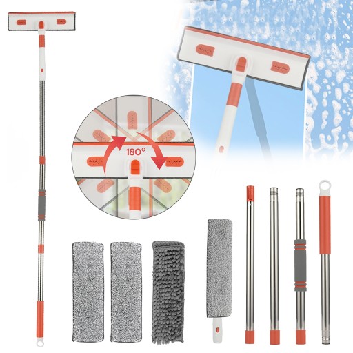 MOP MYJKA DO OKIEN SZYB LUSTER OKNA SZYB ŚCIĄGACZKA MIKROFIBRA 2.1M 2W1