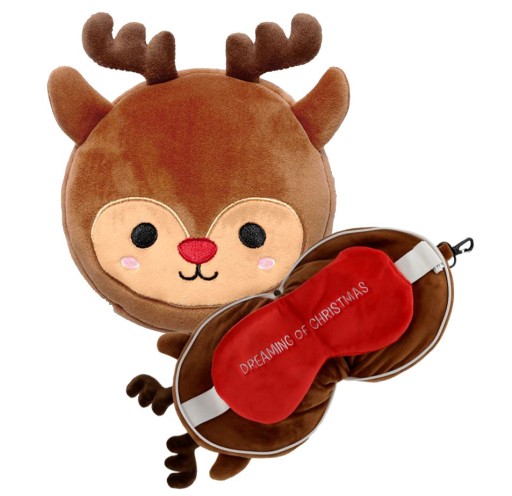 ПОДУШКА ДЛЯ ПУТЕШЕСТВИЯ RINDEER С МАСКОЙ И ГЛАЗНЫМ ПУЗЫРЕМ