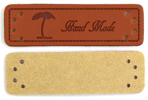 Metka naszywka HANDMADE ekoskóra 50x15 mm M56