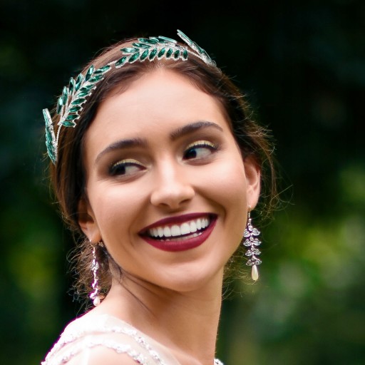 Повязка на голову с кристаллами и листьями для девушки-цветка Miss Bride