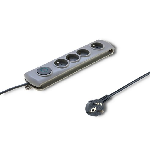 Qoltec Полоса защиты от перенапряжения, 4 розетки, 1,5 м