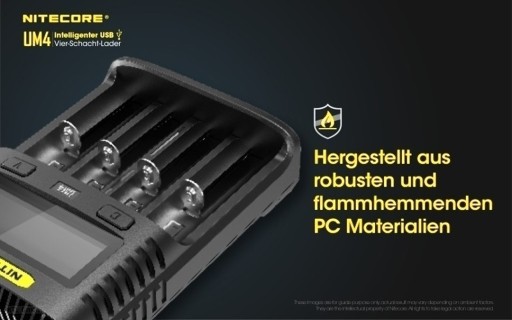 Nitecore UM4 для Li-Ion, LiFePo4, Ni-MH, Ni-CD