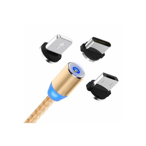 МАГНИТНЫЙ КАБЕЛЬ USB 3IN1 MICRO, TYPE-C, МОЛНИЯ