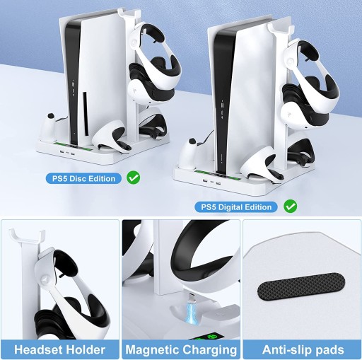 STACJA ŁADUJĄCA DO PSVR2+DualSense+PS5 COOLING FAN