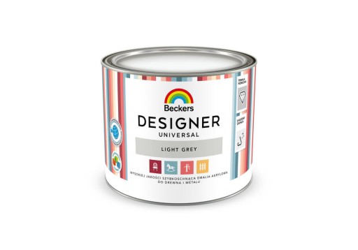 Акриловая эмаль Beckers Designer 0,5л Светло-серый