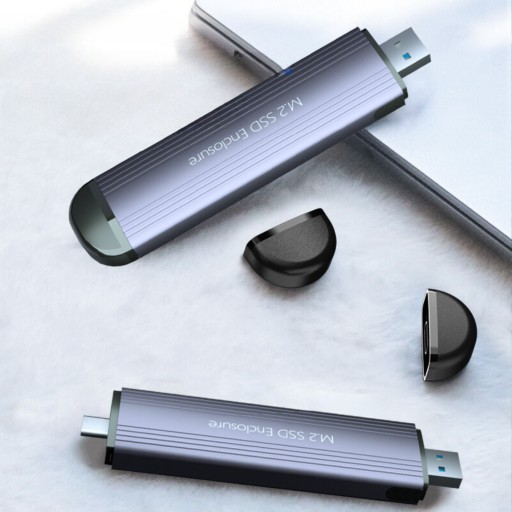 Корпус для диска M.2 NVME+NGFF (SATA) USB C A S159, серебристый 10Гбит/с