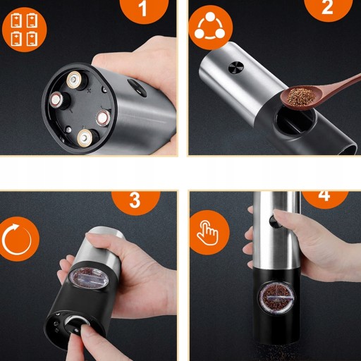 USB ЭЛЕКТРИЧЕСКАЯ МЕЛЬНИЦА ДЛЯ СОЛИ И ПЕРЦА КУХНЯ
