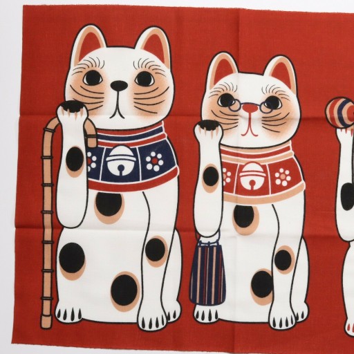 ЯПОНСКОЕ ПОЛОТЕНЦЕ TENUGUI MANEKI NEKO CAT KYOTO SOVENIRE ХЛОПОК ПОДАРОК
