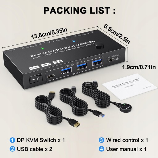 Przełączniki KC-KVM212DH-NA-Konwerter PC-KVM