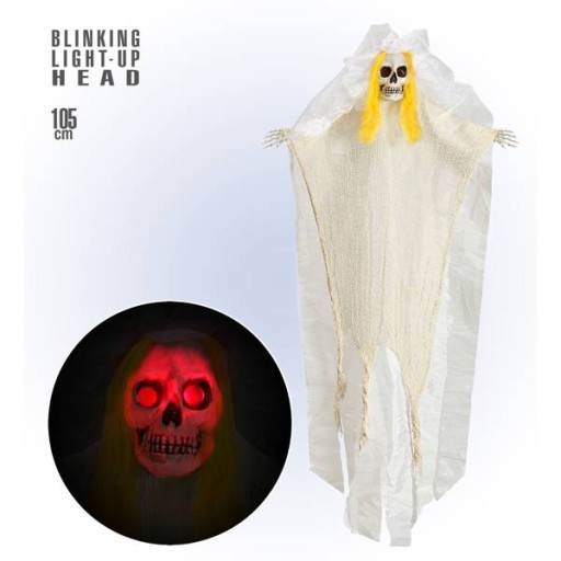 DEKORACJA SZKIELET PANNA MŁODA ŚWIECĄCY HALLOWEEN