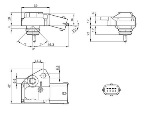 BOSCH 0 261 230 110 Czujnik, ciśnienie paliwa