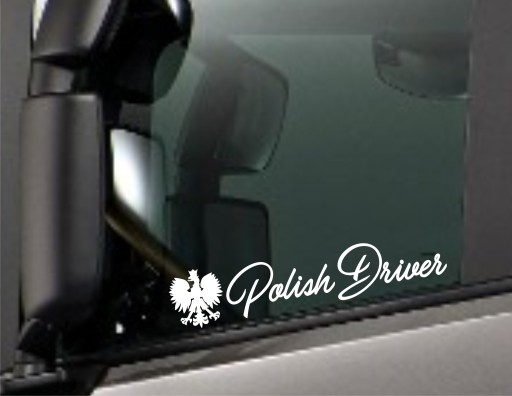 Naklejka na tira busa ciężarówkę POLISH DRIVER Orzełek *Kolory *44cm