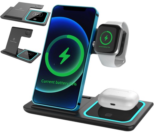 Беспроводное зарядное устройство 3in1 Charging Station для iPhone Apple Watch Airpods