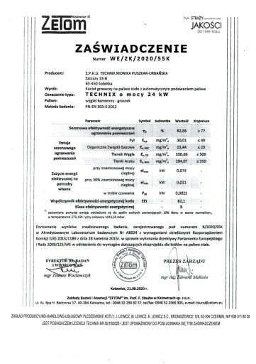 Piec Kotły z Podajnikiem 24 kW 5 Klasa Ekogroszek