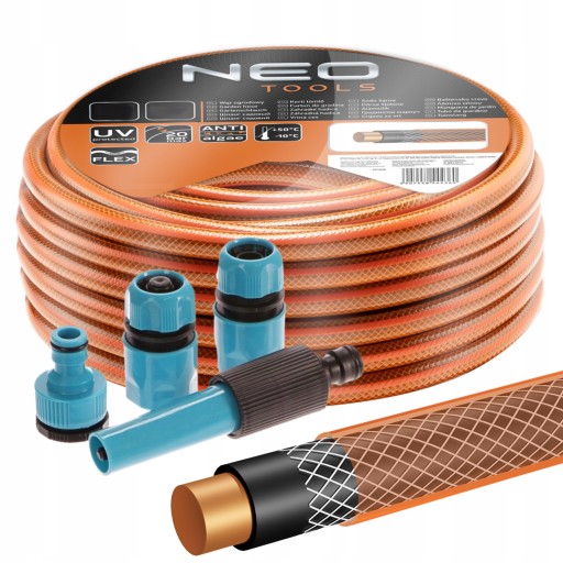 NEO 4-СЛОЙНЫЙ САДОВЫЙ ШЛАНГ ДЛЯ ПОЛИВА 20 БАР 1/2'' 20 М + коннекторы ПОЛИЦ.