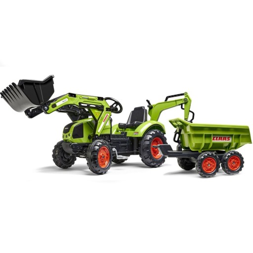 FALK CLAAS Трактор Зеленый Педальный Прицеп