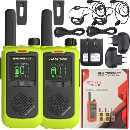 Baofeng BF-T17 EU Walkie Talkie Amopment Flack Toka Leame USB Langrame