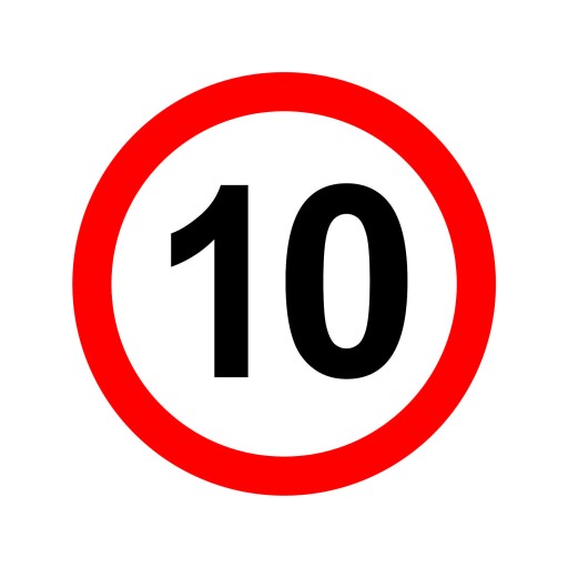 NAKLEJKA OGRANICZENIE PRĘDKOŚCI 10km ZNAK śr20 cm