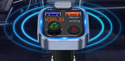 АВТОМОБИЛЬНЫЙ FM-MP3-ПЕРЕДАТЧИК BLUETOOTH БЫСТРОЕ ЗАРЯДНОЕ УСТРОЙСТВО 3 x USB QC 3.0