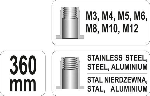 YATO NITOWNICA RĘCZNA DO NITONAKRĘTEK M3-M12 YT-36128
