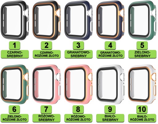 ETUI + SZKŁO DO APPLE WATCH 7 8 9 41MM CASE NAKŁADKA OBUDOWA | DUŻO KOLORÓW