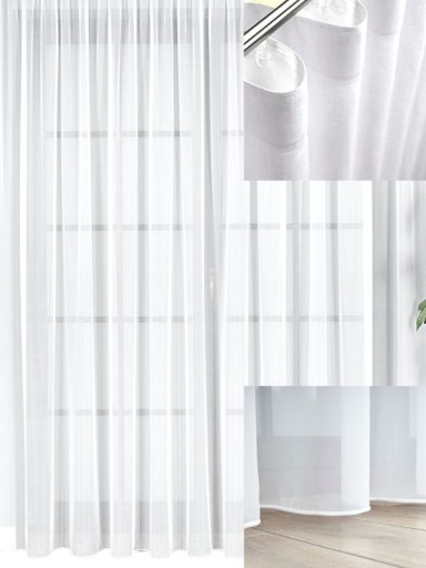 Firany Do Salonu Firana Biała Woalowa Styl Na Taśmie Wave do Fal sz320x110