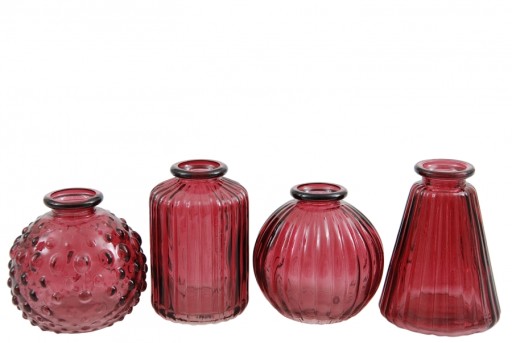 Burgundy Glass Vase 10x7,5 см. Прессовая ваза