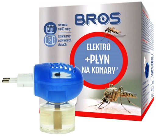 BROS Płyn do Elektro na Komary Biobójcze PRZECIW KOMAROM Ochrona 60 Nocy