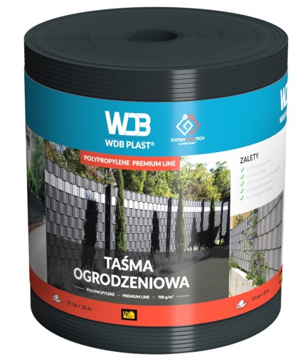 ЛЕНТА ДЛЯ ЗАБОРА WDB PREMIUM 19x26 АНТРАЦИТ
