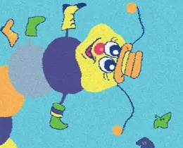 Ковер FUNKY TOP 240x330 IWO лазурный гусеница бирюзовый
