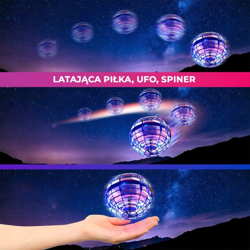 ИГРУШКА FLYING BALL UFO, СВЕТЯЩИЙСЯ ШАР USB, РУЧНОЕ УПРАВЛЕНИЕ, СИНИЙ