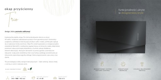 НАСТЕННАЯ ВЫТЯЖКА CIARKO DESIGN TRIO, ЧЕРНЫЙ/INOX