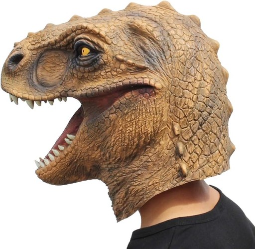 DUŻA MASKA GŁOWA DINOZAURA NA HALLOWEEN REALISTYCZNA LATEKS STRÓJ KOSTIUM