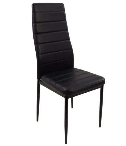 Stół 80x140/180 cm + 6 krzeseł EKO CZARNE