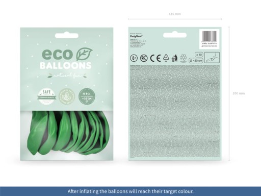 Balony Eco pastelowe zielona trawa zielony 10szt