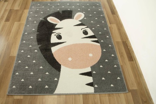 DYWAN DZIECIĘCY PASTELOWY ZEBRA SZARY PUDROWY RÓŻ KREMOWY LIMA 140x190 cm