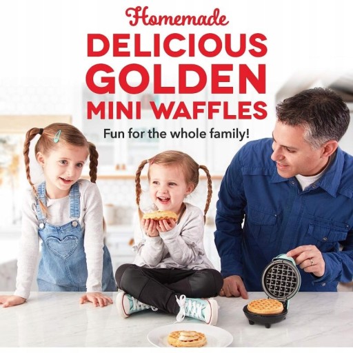 Mini making machine waffles 4 inches, light green